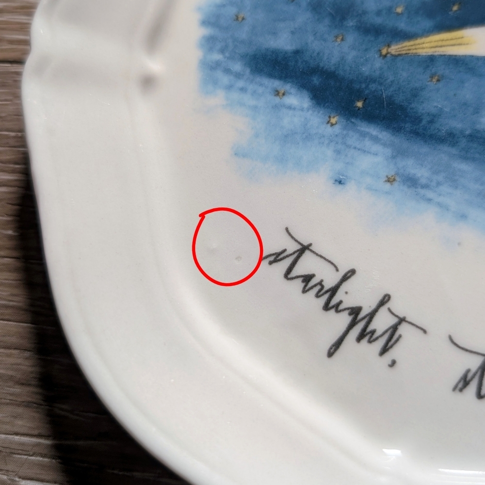 Anthropologie Linea Carta Plate Letter S Starlight, Starbright Stars Night - Picture 2 of 3
